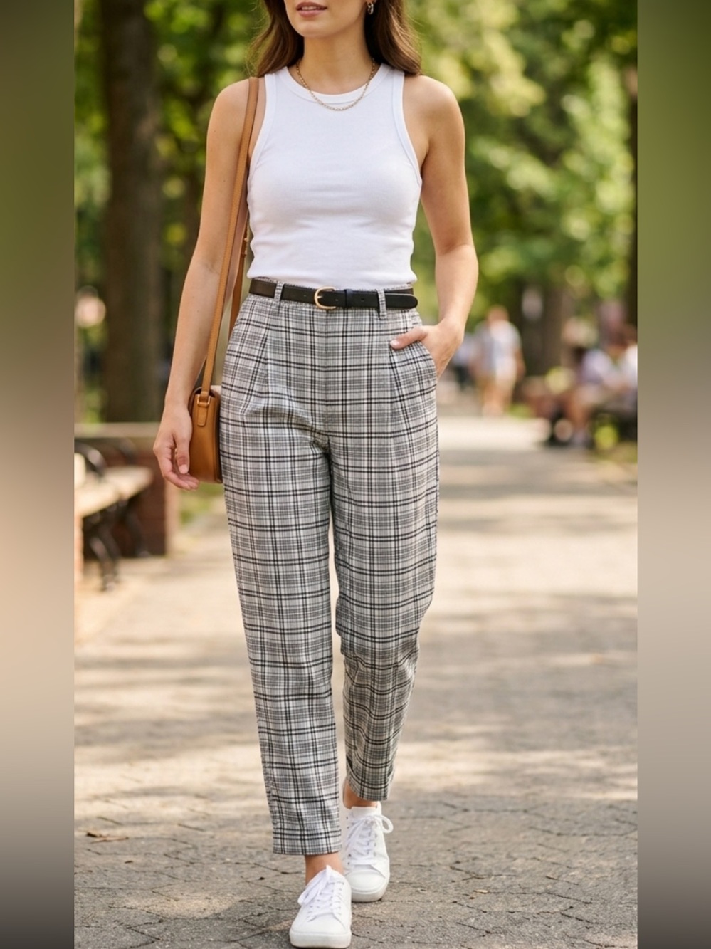 Hollister Gray Plaid Straight Leg Pants